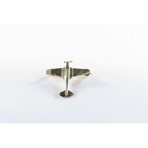 Vintage Sterling Silver Prop Plane Fighter Plane Brooch Pin 1" x 1 1/4"
